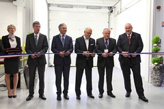 Dr. Bernd-Josef Schäfer, Daniel Mérignargues, Klaus Endress, Michel Sordi et Matthias Altendorf lors de l’inauguration.