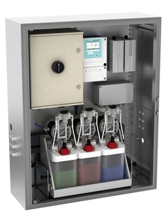 Système automatique de mesure de pH, de nettoyage et d'ajustage - complet avec boîtier