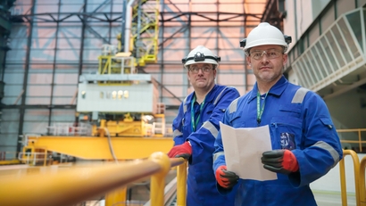 Twee klanten van Endress+Hauser in een energiecentrale