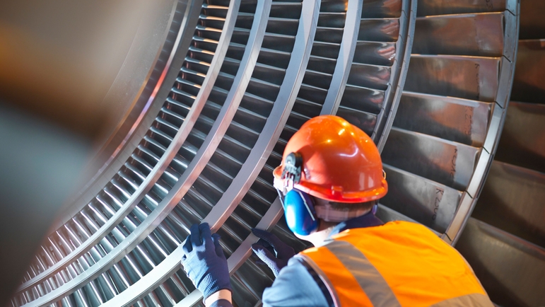 Gasturbine in einem Gas- und Dampfkraftwerk