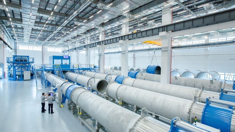 La nouvelle usine est conçue pour les instruments de très grande taille avec des tubes allant jusqu'à trois mètres de diamètre.