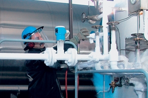 Vortex-flowmeter geïnstalleerd in een cryogene toepassing