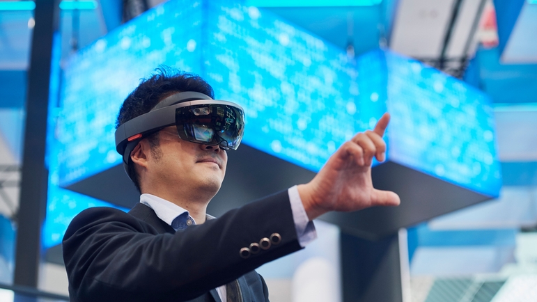 Réalité virtuelle sur le stand d'Endress+Hauser