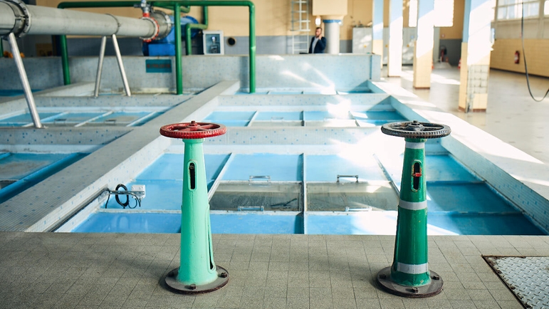 Usine de production d'eau potable à Belfort, France