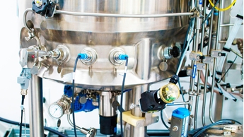 Raman-sonde in een roestvrijstalen bioreactor