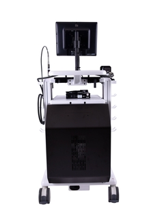 Product Picture Raman Rxn2 analyzer on cart accessory view from back side on cart
