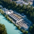 Luchtfoto van ARA Worblental, een afvalwaterzuiveringsinstallatie in Zwitserland