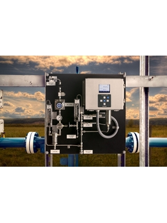 Produktbild: Sauerstoffanalysebox OXY5500, Schaltschrankmontage, an Erdgaspipeline installiert