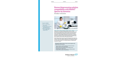 Image of Raman bioprocessing brochure about integration with BioPAT® Spectro by Sartorius